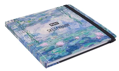 Скетчбук 200*200 80л "Клод Моне. Кувшинки" белый офсет 100г/м2, тв.подложка, мат.ламинация, резинка, ляссе - фото 3