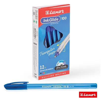 Ручка шариковая Luxor, InkGlide 100 Icy, синяя 0,7 мм - фото 7