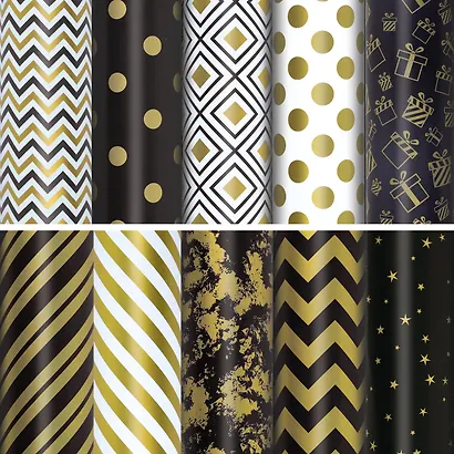 Бумага упаковочная 70х100 см "Golden pattern", в ассортименте - фото 1