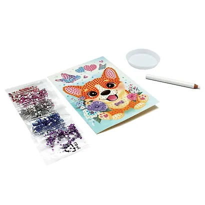 Набор для творчества ORIGAMI/Оригами Алмазные узоры. Открытка. Радости и веселья! Корги 06164 - фото 2