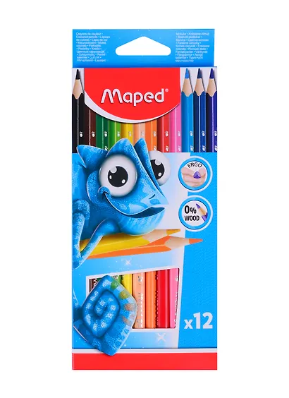 Карандаши цветные Maped, Pulse, пластиковые 12 цветов - фото 1