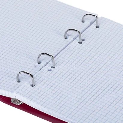 Тетрадь 120 листов, клетка, "Velvet" бордо, на кольцах, на резинке - фото 2