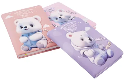 Записная книжка А6 96 листов, "Мишки 3D", в ассортименте - фото 3