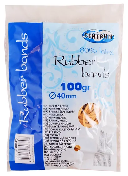 Резинки для денег 100гр белые, инд.уп - фото 1