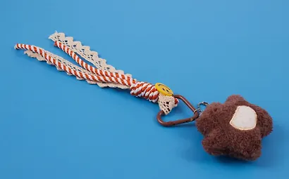 Брелок обвес на сумку «Мишка коричневый» (текстиль) (9см) - фото 4