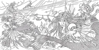 Coloring Through Enchanted Realms of Dragons, Unicorns, Fairies, and More Раскрашиваем  миры драконов, единорогов, фей / Книги на английском языке - фото 3