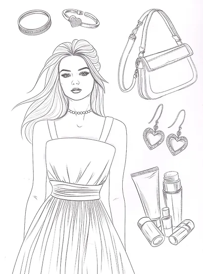 Стильный образ. Раскраска - фото 3