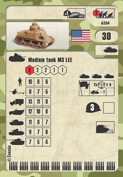 Сборная модель Американский средний танк  М3 Ли, 6264, ЗВЕЗДА - фото 2