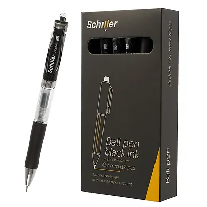 Ручка шариковая Schiller, Accent, автоматическая черная 0,7 мм - фото 7