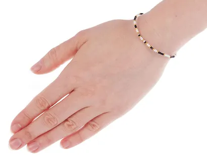 Браслет из бисера черно-белый, Lafilaf - фото 3