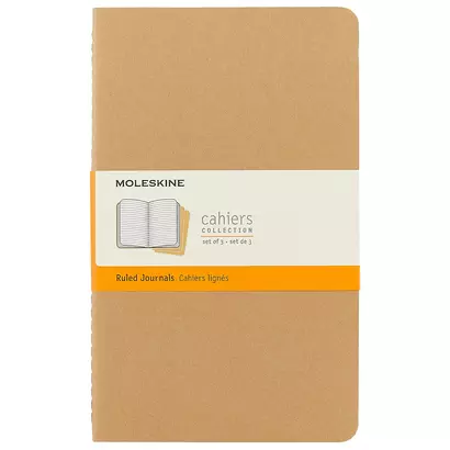 Набор книг для записей Moleskin Cahier Journal Large, 3 штуки, линейка, мягкая обложка, 40 листов, А5 - фото 1