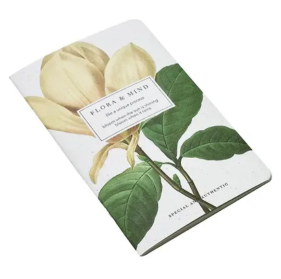 Планер недат. 32л 130*210 "Flora", магнолия, мягк.переплет, микротекстурирование, ламинация, скрепка, тиснение черной фольгой - фото 2