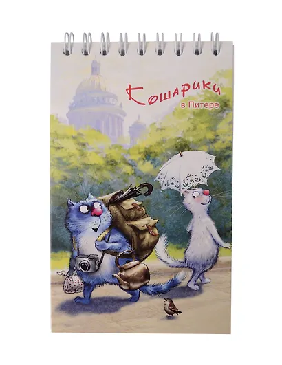 Блокнот А6 60л "СПб Кошарики в Питере. Туристы" спираль - фото 1