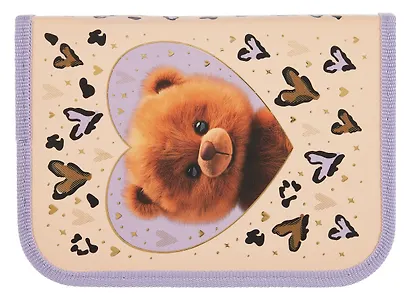 Пенал 1 отделение "Пушистый мишка" 19*13 см, молния - фото 5