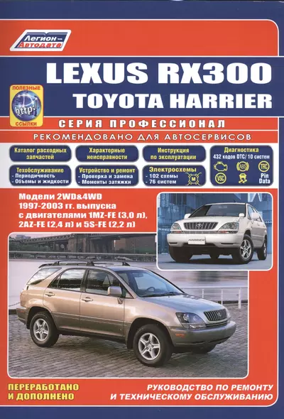 Lexus RX300. Toyota HARRIER. Модели 2WD&4WD 1997-2003 гг. Руководство по ремонту и техническому обслуживанию - фото 1