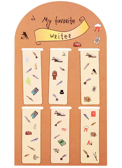 Магнитные закладки "Писатели. My favorite writer", 6 штук - фото 3