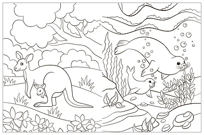 Раскраски с наклейками. Животные - фото 5