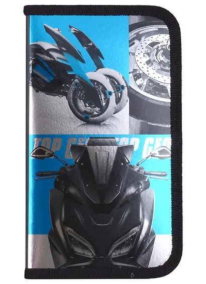 Пенал 1отд. "Мото" 190*115мм, молния, металлиз.картон, выб.лак, таблица умножения, инд.уп. - фото 2