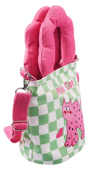 Сумка с волнистой ручкой Pink Cat (текстиль) (20х16) (12-Lanxi-A12) - фото 4