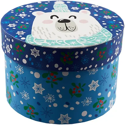 Коробка подарочная "Зимний мишка" 14*9,5см, Новый год, картон - фото 3