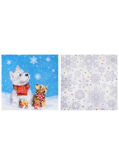 Набор салфеток для декупажа Снежное утро 2 шт. (310707/SDL074808) (упаковка) - фото 1
