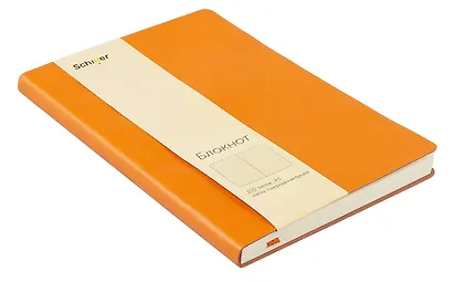 Книга для записей А5 100л кл. оранжевый, интегр., тонир.блок, резинка, ляссе, Schiller - фото 8