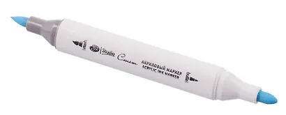 Маркер акриловый "Сонет" церулеум, двусторонний, перо кисть/пуля - фото 4