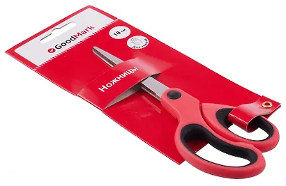 Ножницы 180 мм офисные, для левшей, эргономичные ручки, GoodMark - фото 3