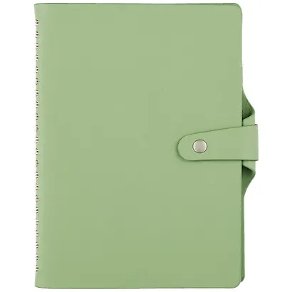 Ежедневник недат. А5 96л "Clear" зеленый, иск.кожа, мягк.переплет, на резинке, ляссе - фото 1