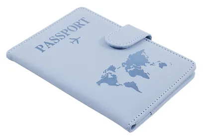 Travel Обложка для паспорта и карточек, голубая - фото 4