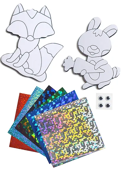 Игрушки на магнитах с фольгой. Зайчик. Лисичка - фото 5