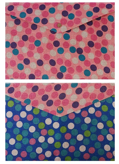 Папка-конверт на кнопке "Лен в горошек" - фото 3