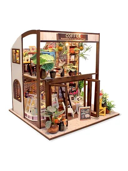 Интерьерный конструктор для творчества Румбокс Hongda MiniHouse "COFFEE HOUSE" M027 - фото 2