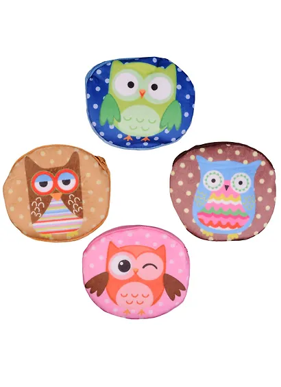 Косметичка-кошелек Сова на фоне в горошек 11см (текстиль) 12-00702-owl - фото 3