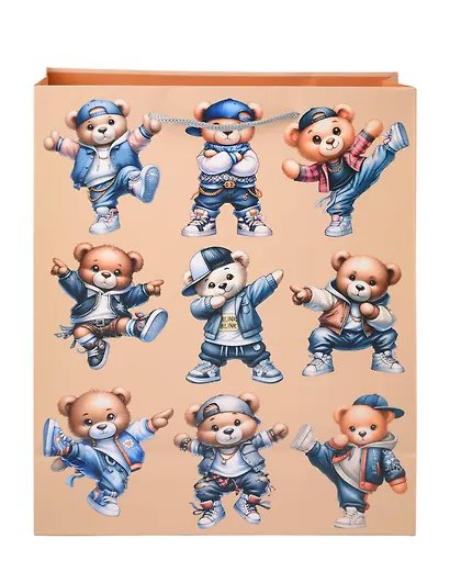 Пакет А4 32*26*12 "Крутые Мишки" дет., бум.мат.ламинат - фото 2