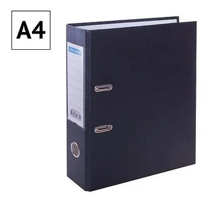 Папка архивная 70 мм А4 черная, бумвинил, прозрачный карман - фото 3