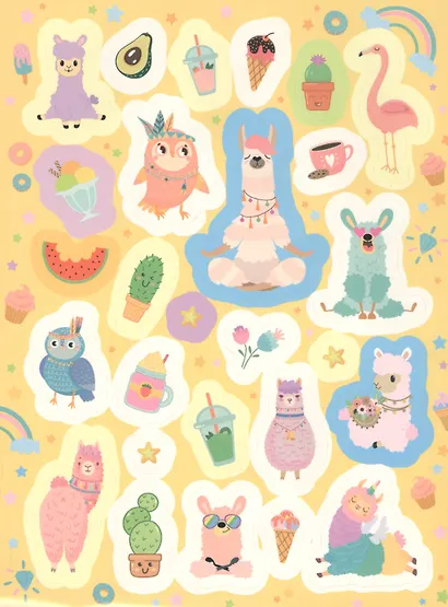 Ламы. 100 наклеек - фото 2