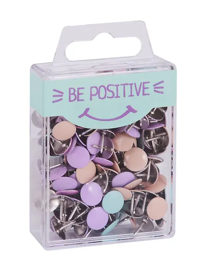 Кнопки силовые "Bе positive" пастельные, 200 штук - фото 1