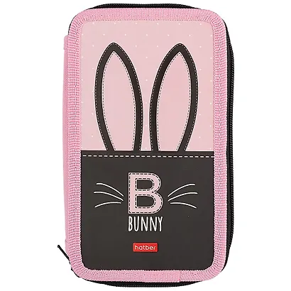 Пенал школьный 2отд. "Bunny" 19*11см, лам.картон, молния, выб УФ лак - фото 3