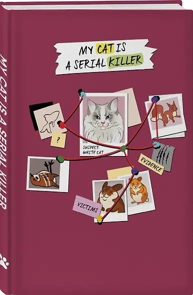 Книга для записей А5 72л "My Cat Is a Serial Killer (белый кот)" - фото 2