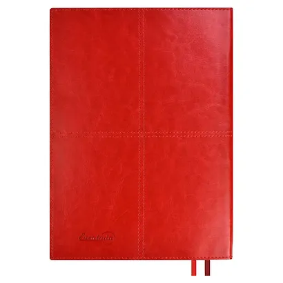 Книга для записей А5+ 120л кл. "САРИФ КРАСНЫЙ" иск.кожа, мягк.переплет, два ляссе, + обложка для паспорта 95*145мм, подар.карт.коробка с ПВХ-крышкой - фото 3