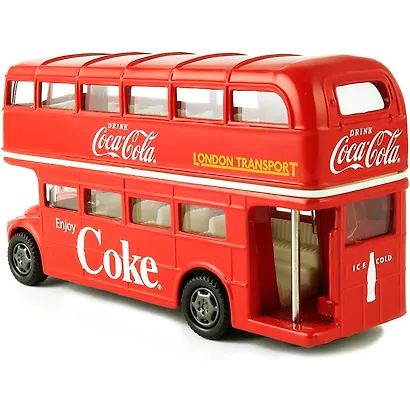 464001 Машинка литая коллекционная Motor City Classics - Die-сast модель по лицензии Coca-Cola London Double Decker Bus, масштаб 1:64 - фото 5