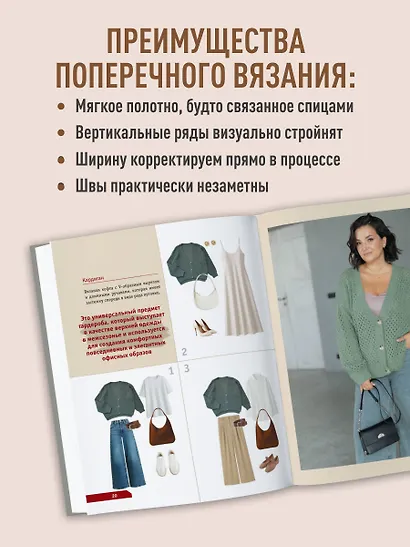 ПОПЕРЕЧНОЕ ВЯЗАНИЕ. Полный гардероб в стиле ОВЕРСАЙЗ. Интерактивное руководство по вязанию крючком - фото 7