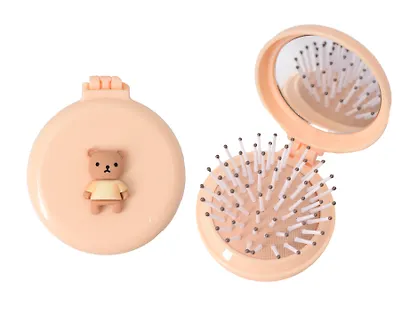 Расческа складная с зеркалом Мишка (пластик) (7см) (12-20250220-3) (Lafilaf) - фото 2