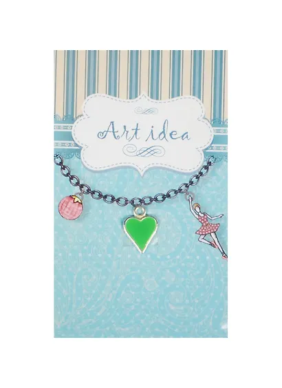 Кулон серебристого цвета Сердечки микс цветов (QA-535) (1,5см) - фото 1