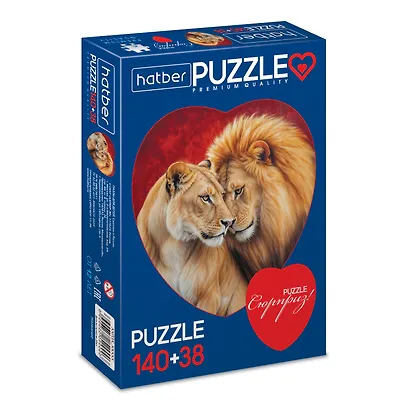 Пазл 140+38 Premium А4ф   Два сердца Короли саванны 2 картинки в 1 коробке  в Смарт-упаковке - фото 2