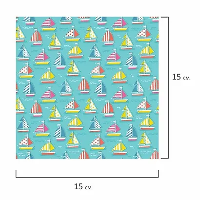 Цветная WASHI-бумага для декора «Лето», 12 листов, 15х15 см, самоклеящаяся, 6 дизайнов, Остров Сокровищ - фото 4