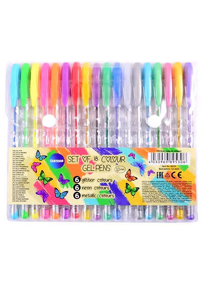Ручки гелевые Centrum, 18 цветов 1 мм - фото 1