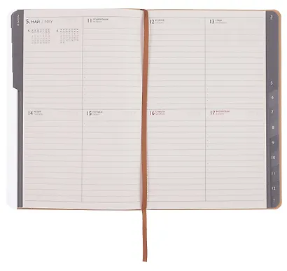 Еженедельник дат. 2026г. А5 80л "Буйвол" бежевый, кожзам, мягк.переплет, блинт.тиснение, офсет, справ.мат-лы, вырубка, закругл.углы, 2 ляссе, инд.уп - фото 7