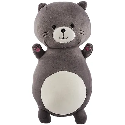 Мягкая игрушка Котик черный на спине (текстиль) (32см) (12-01014-BL-5916-SD) - фото 1